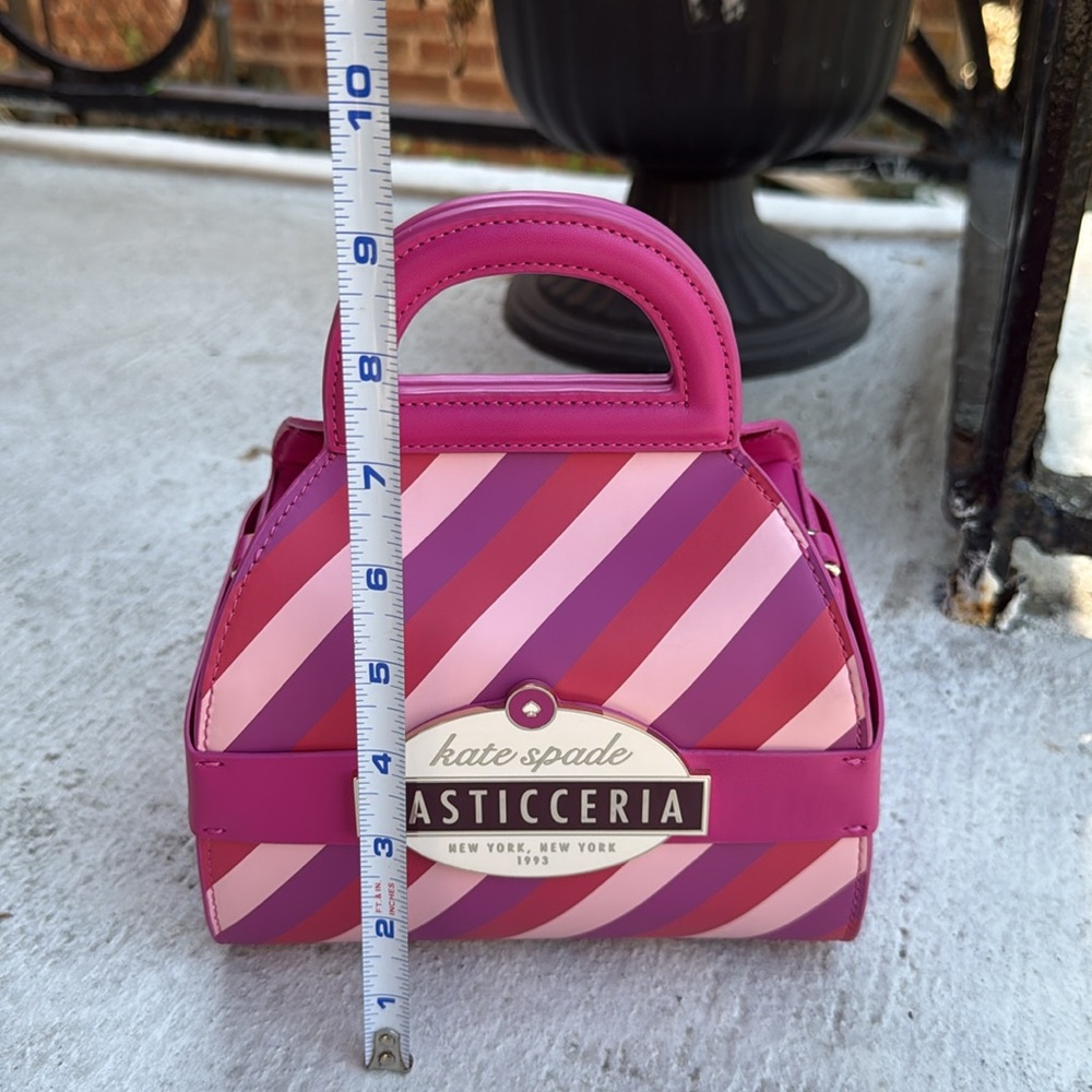 Kate Spade Pink and Purple Striped Mini Bag/Pastry Box Bag - Picture 8 of 9